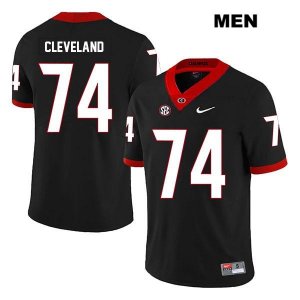 Men's Georgia Bulldogs NCAA #74 Ben Cleveland Nike Stitched Black Legend Authentic College Football Jersey AJR6054UK